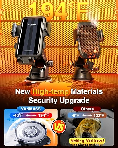 Miniatura 36 de VANMASS Soporte universal para teléfono de automóvil, patente y certés de seguridad: soporte mejorado para tablero de manos libres, soporte