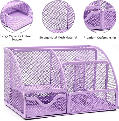 Miniatura 2 de Juego de organizadores y accesorios de escritorio morados 12 en 1, regalos morados para compañeros de trabajo, suministros de oficina morados,