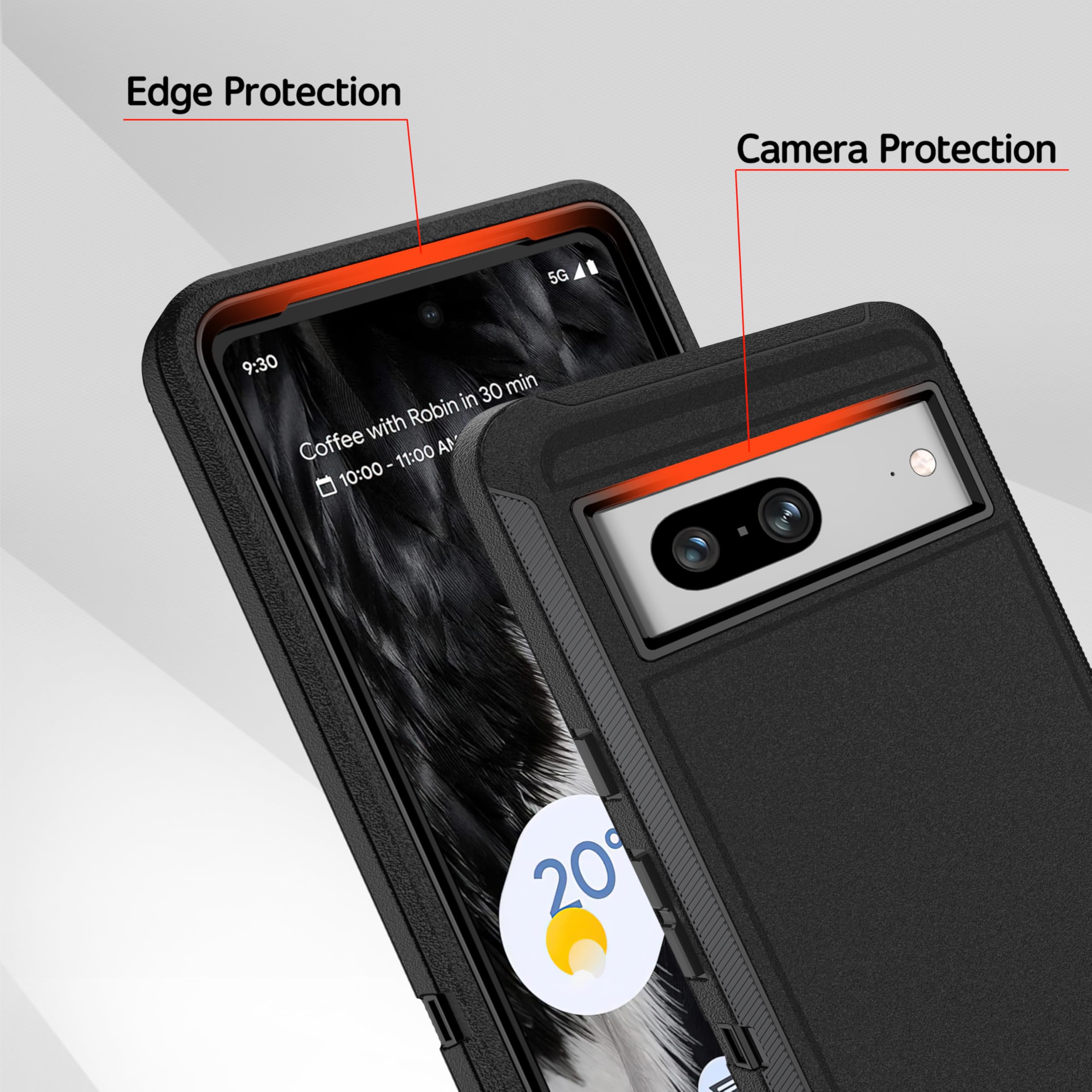 Petocase For Google Pixel 8 Case Shockproof Dust/Drop Proof 3-Layer