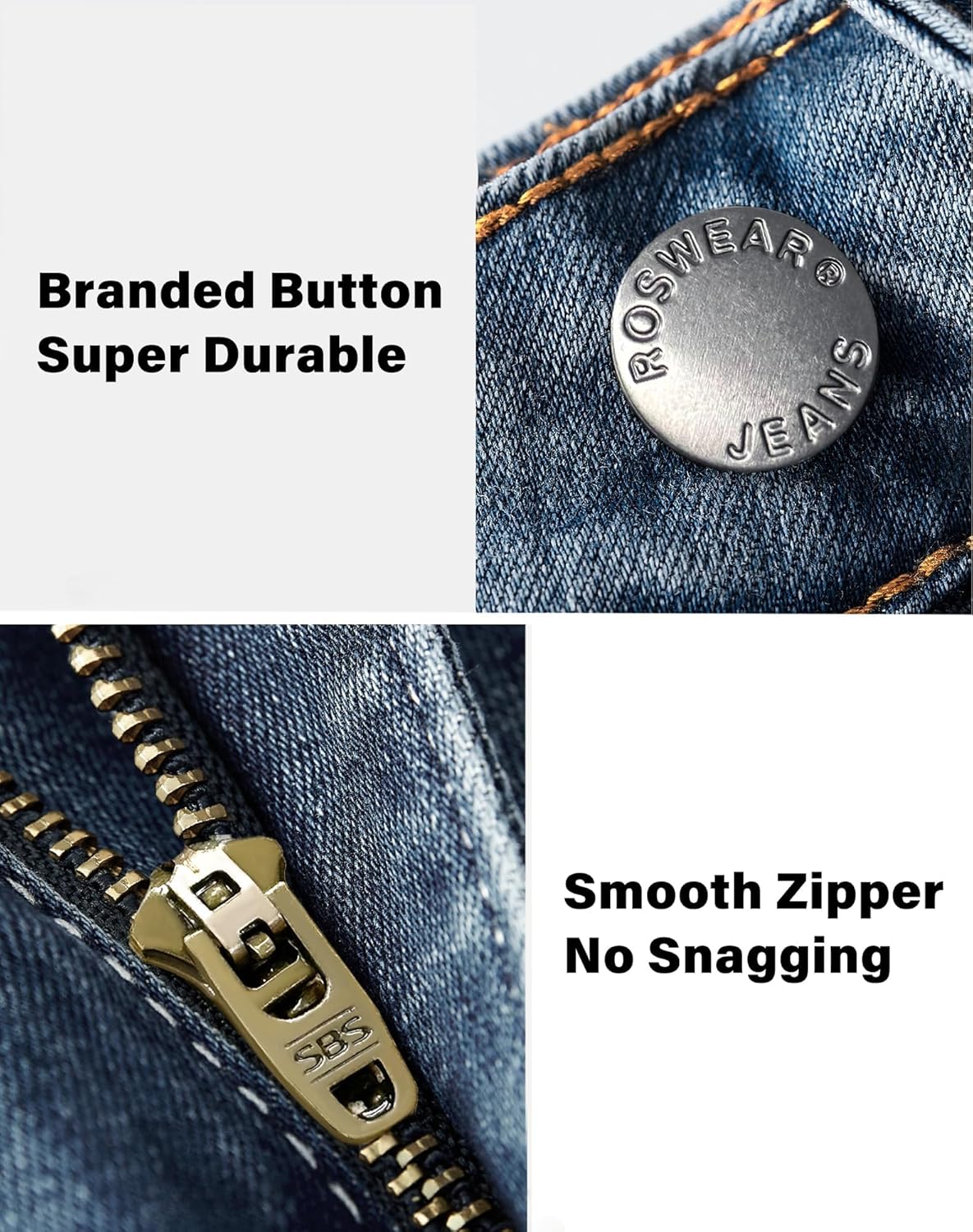 roswear Women's Capri Jeans Ripped Stretch Denim Capris Mid Rise Skinny Cropped Pants - Image 6