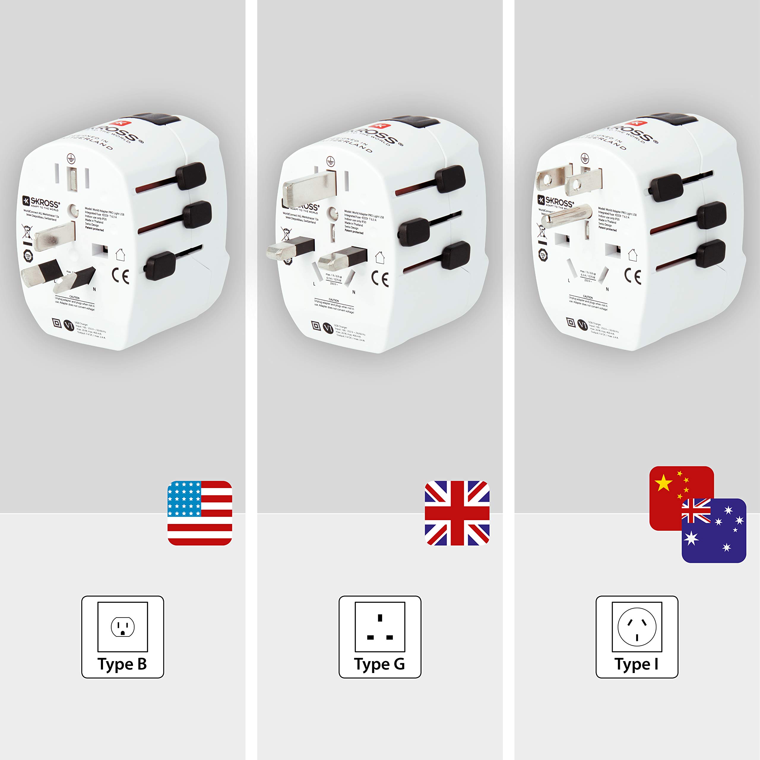 Skross Travel Adapter World PRO+ USB Earthed : Amazon.ca: Electronics