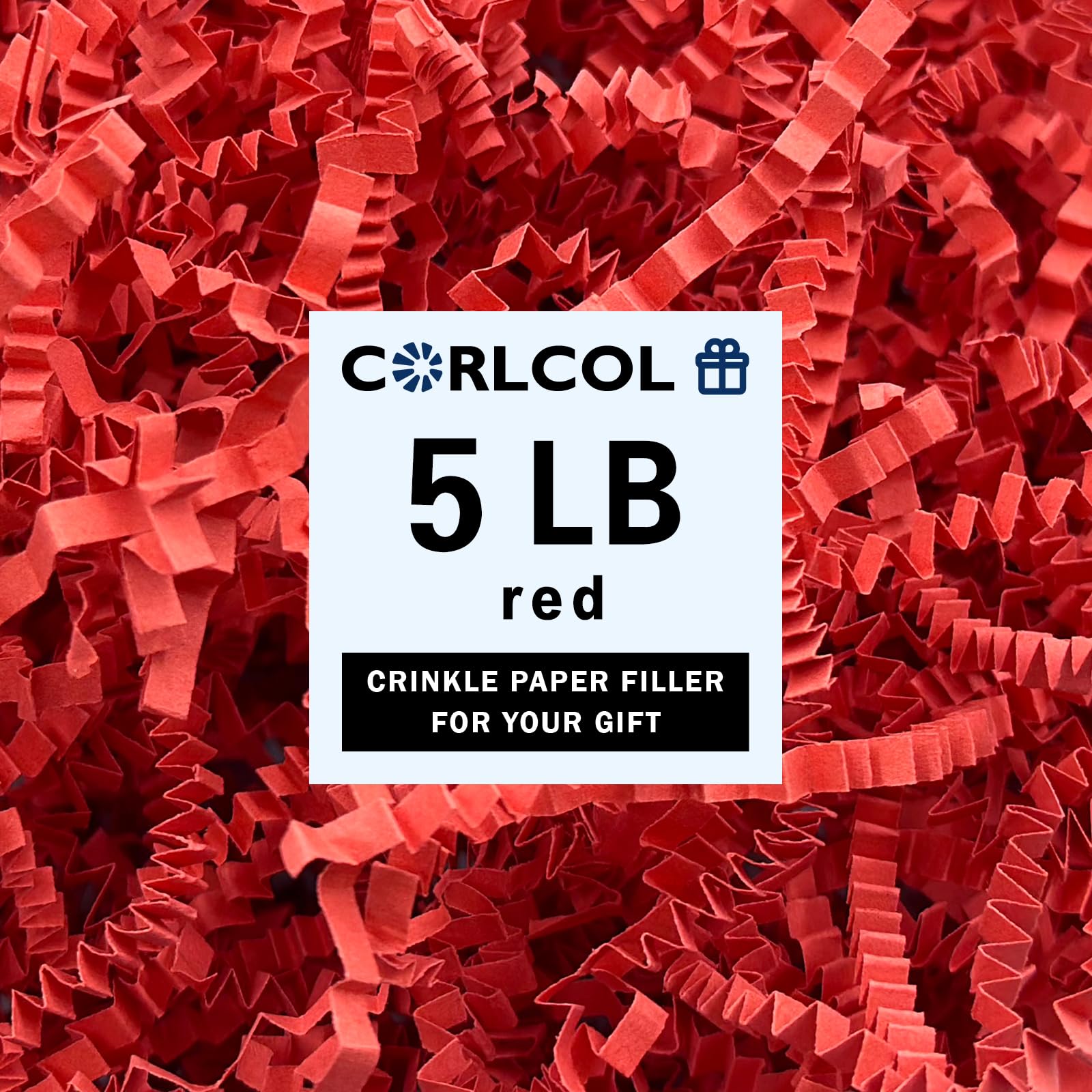 5LB Crinkle Paper Filler (Red, 5 LB)