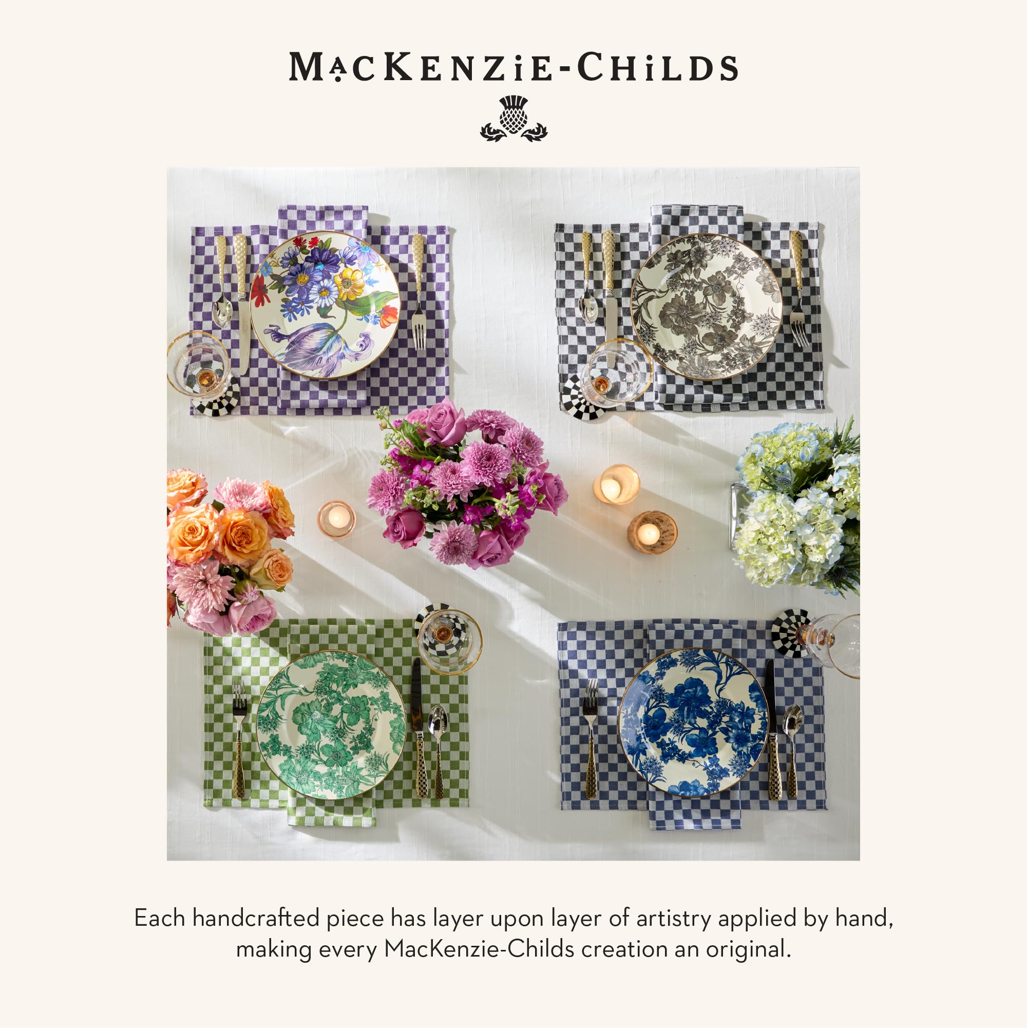 Amazon.com: MACKENZIE-CHILDS Set of 4 Cotton Placemats, Decorative  display picture 1