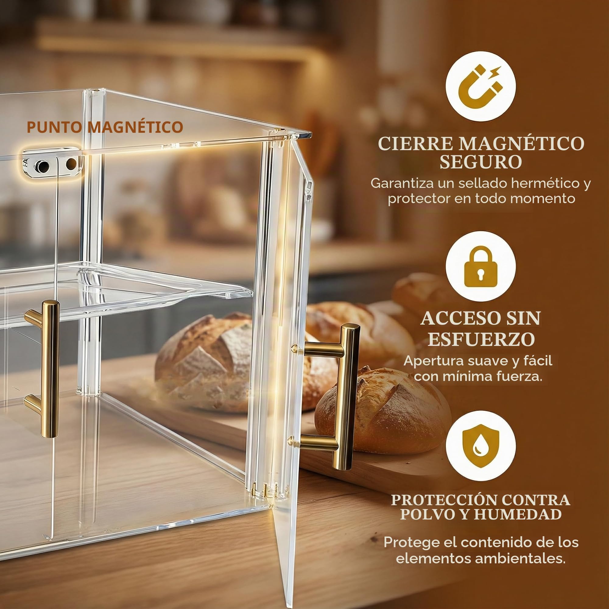 Vitrina de 2 niveles para panadería con puerta magnética, vitrina acrílica transparente para repostería de cocina, vitrina de alimentos, mantiene fresco para rosquillas, bagels, pasteles y