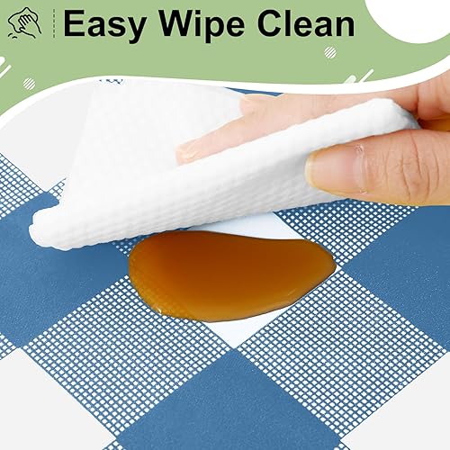 Vista 192 de misaya Paquete de 4 manteles desechables de búfalo, mantel de plástico impermeable de 54 x 108 pulgadas, manteles rectangulares a cuadros caqui