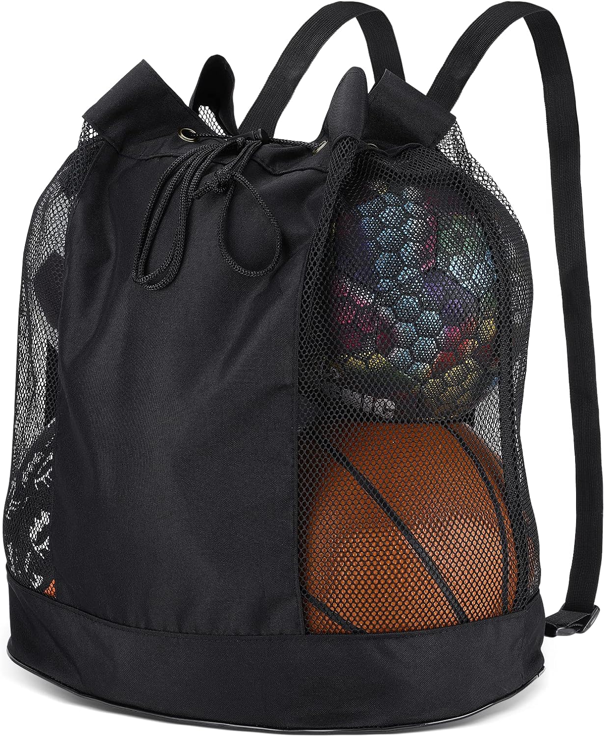 Brynnl Extra Ball Bag,Large Mesh Equipment Bag Black, Soccer Ball Bag