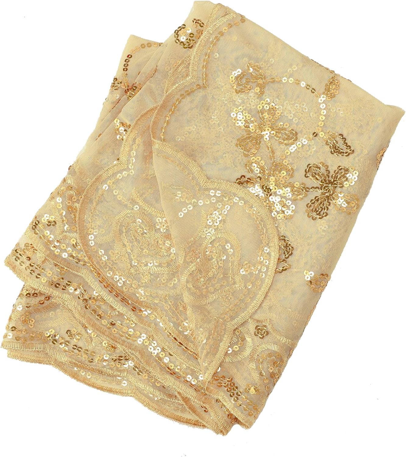 Women's 1920s Sequin Shawl Wraps Fringe Glittering Cape Scarf For Evening Wedding Party - Image 2