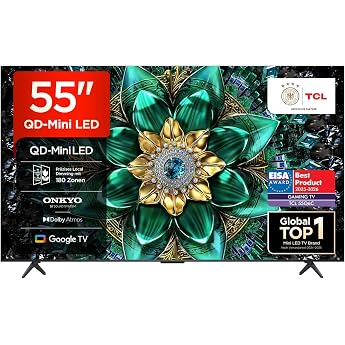 TCL 55Q6C 55 Inch QD Mini LED TV, 4K HDR Premium 1000nits, Smart TV with | Game Master, Dolby Vision IQ &amp; Atmos, Motion Clari