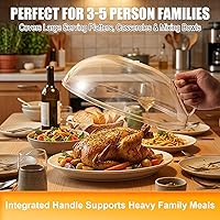 Vista 4 de WENWELL - Cubierta antisalpicaduras para microondas para alimentos de 12 pulgadas, gran tapa transparente para microondas con asa, cubierta