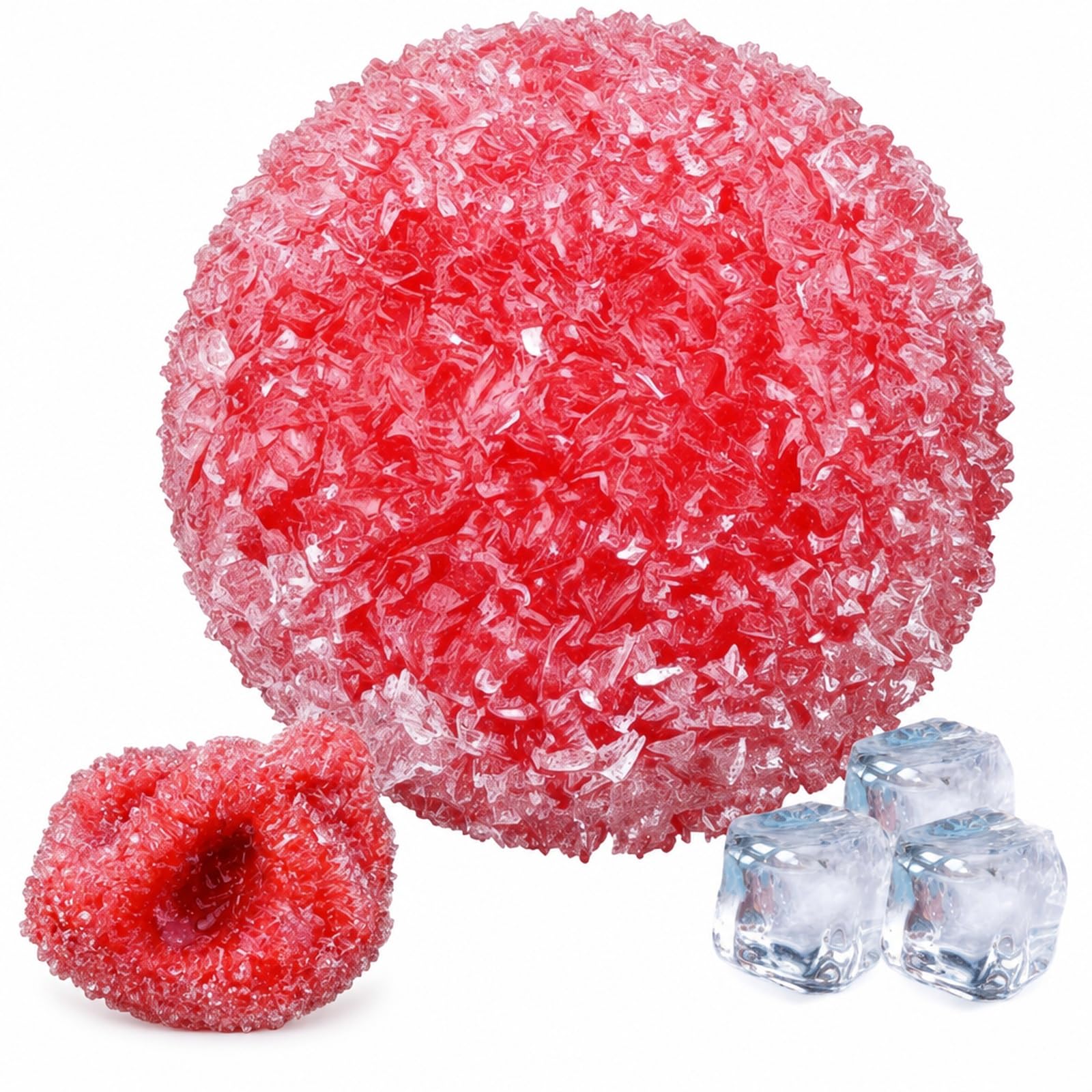 Crunchy Squishy, Wine Red Bayberry Slush Style Squeeze Ball, Slushy Squishy Relief and Focus Enhancement, for Desk and Office Play