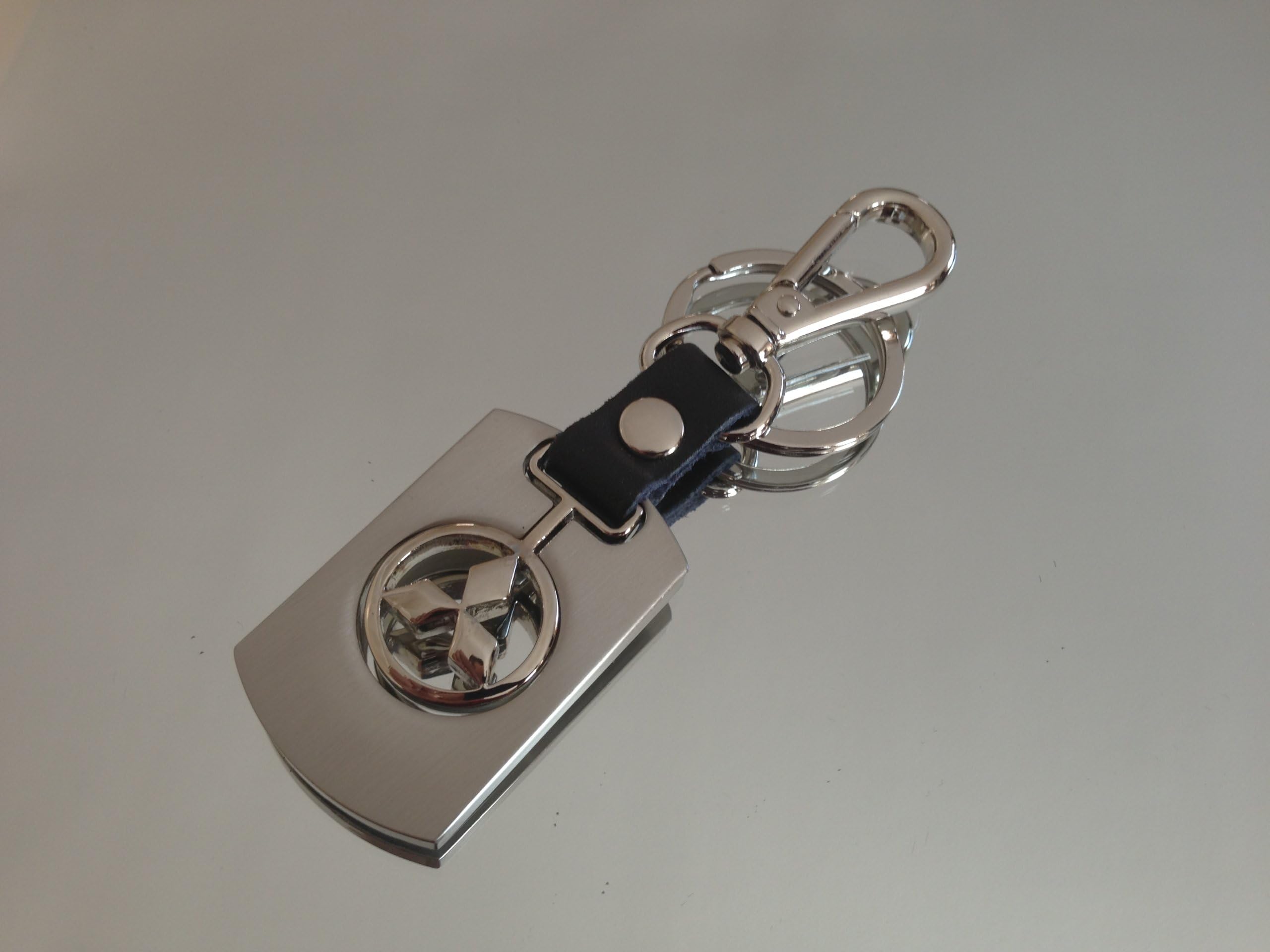 Mitsubishi Chrome Logo Keyring Key Chain Fob Outlander Sport Eclipse Lancer EVO