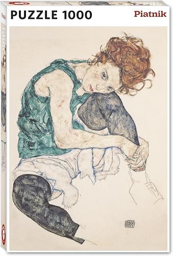 Piatnik 570643 Puzzle de 1000 pièces Femme Assise en Pente, Genou relevé, Multic