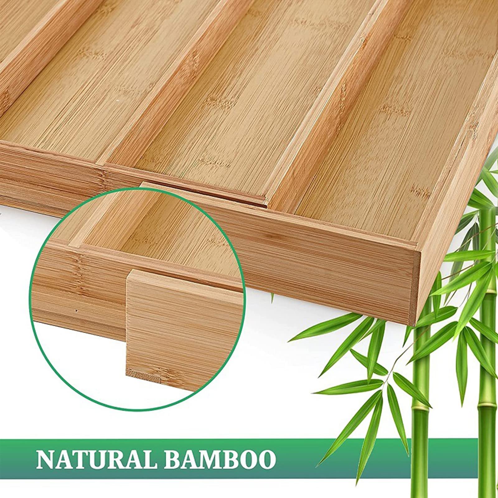 Esta Bandeja para Cubiertos, Organizador de cajones de Cocina, Organizador de Cubiertos expandible de 3 a 5 Compartimentos, Soporte de Almacenamiento para Cuchillos, Tenedores, cucharas y ut