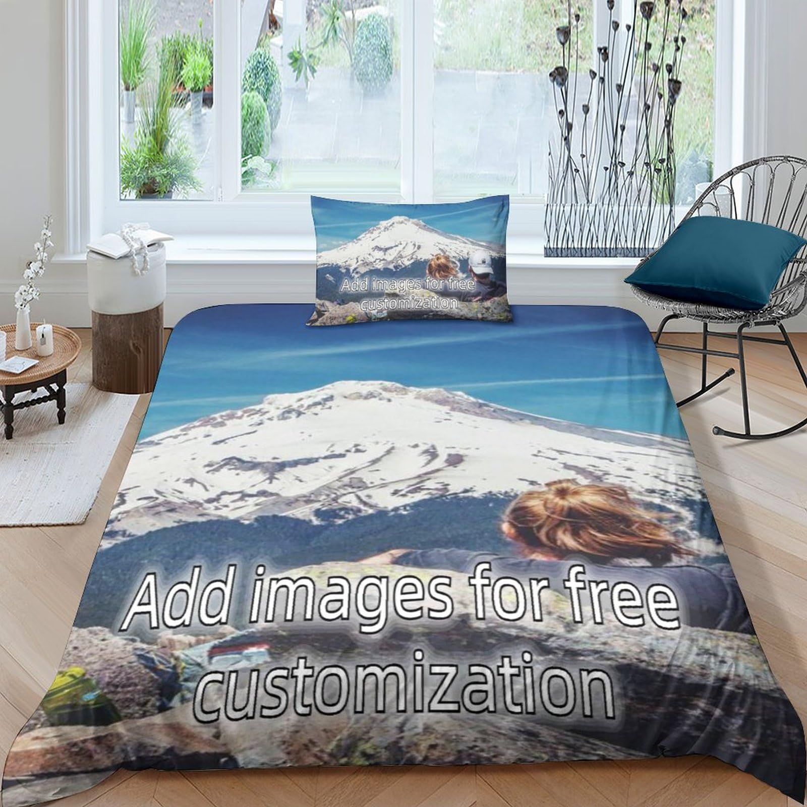 Housse de couette personnalisée photo IOFEER 135x200 microfibre