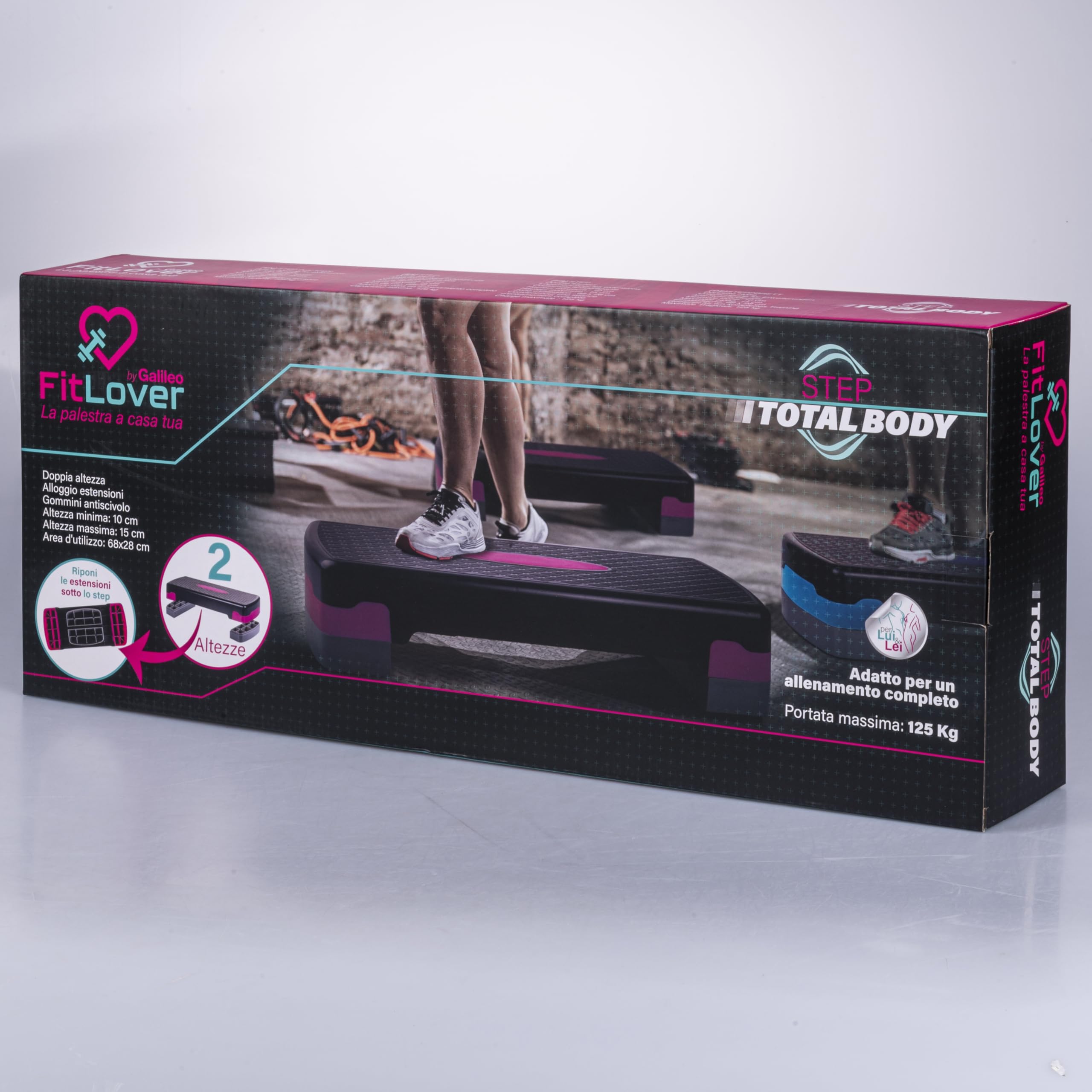 STEP FITNESS A 2 ALTEZZE 68 X 28 CM 2 COLORI ASSORTITI
