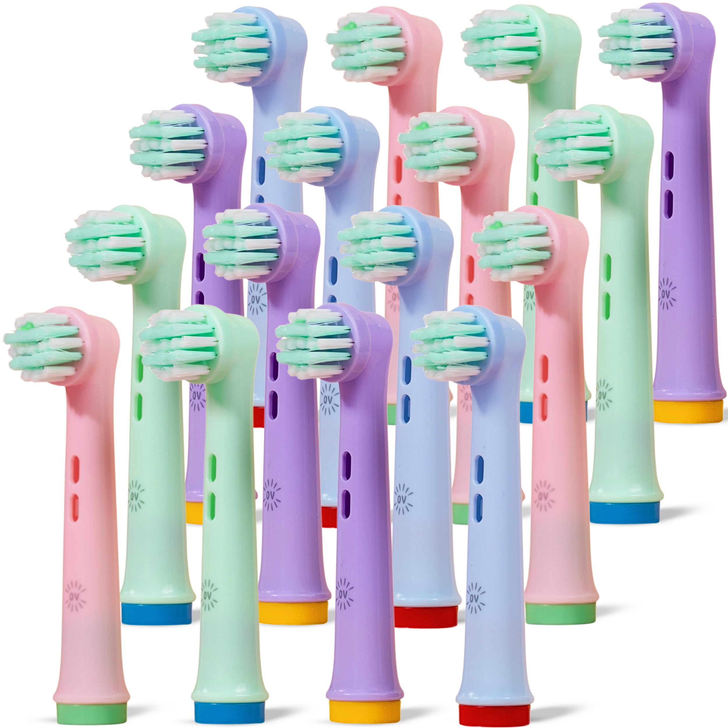 Recambio Compatible Oral B Infantil | OralVista Pack 16 Recambios ElĆ©ctricos para NiƱos | Suaves con las EncĆas Sensibles | DiseƱo Divertido | FĆ”ciles de Instalar y Duraderos