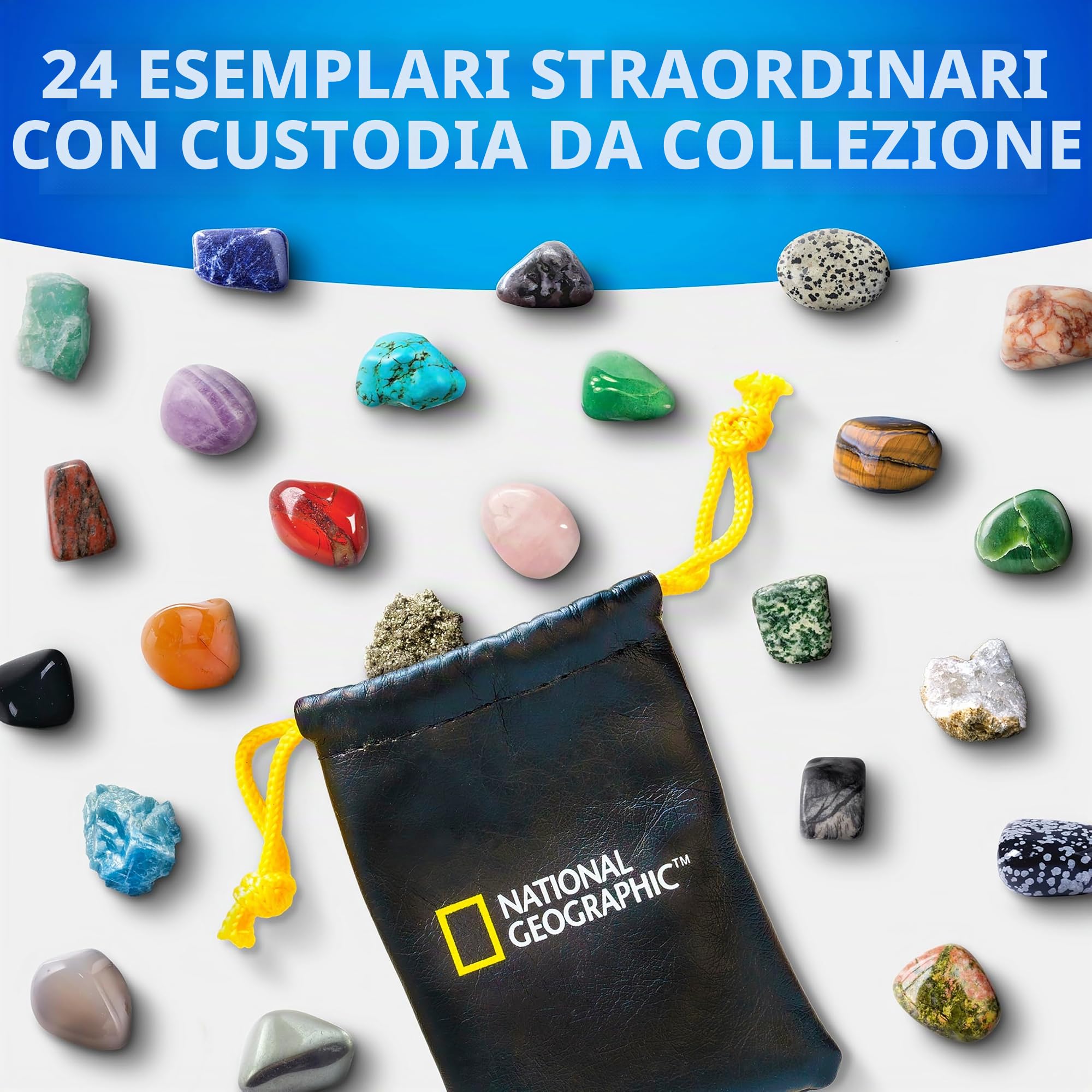 National Geographic Calendario dell'Avvento con gemma, calendario dell'Avvento per bambini, con 24 pietre preziose da aprire quotidianamente, calendario dell'Avvento per bambini, set completo di gemme
