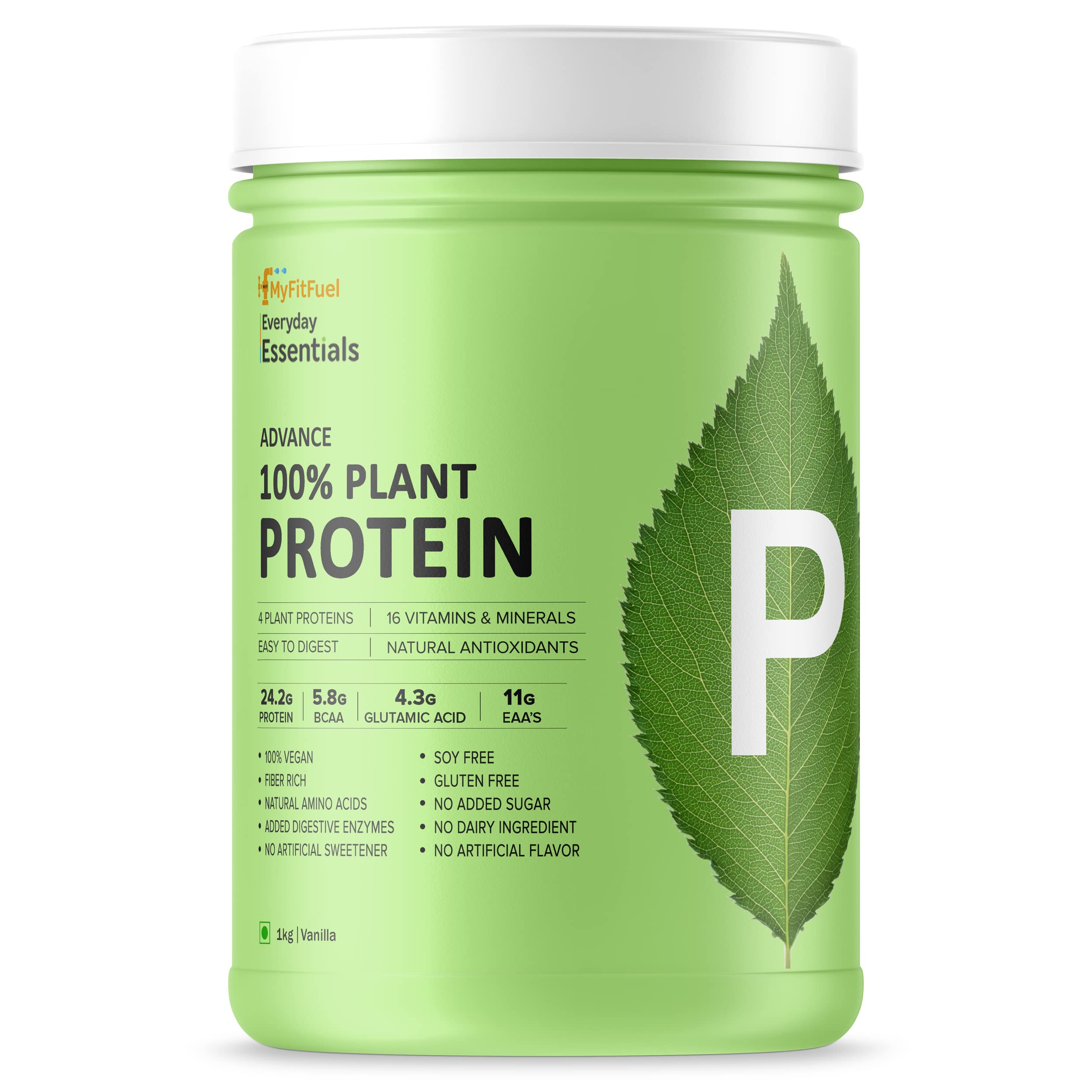 MyFitFuel Advance 100% Plant Protein (4 Plant Proteins, 16 Vitamins & Minerals, Easy to Digest), 1 Kg, Vanilla (B09TRKKDT4) Amazon Price History, Amazon Price Tracker