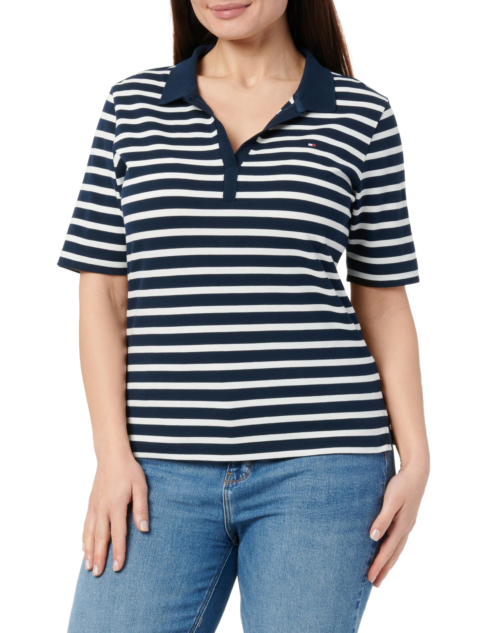 Tommy Hilfiger Damen Poloshirt Kurzarm 1985 Pique Regular Fit