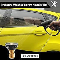Vista 2 de Pressure Washer Tips, Power Washer Soap Nozzles 65 Degree Black, Pressure Washer Nozzle 7 Pack, 14 Inch Quick Connector, 4000 PSI
