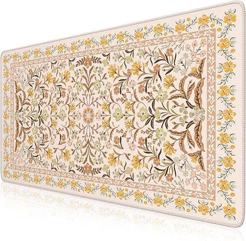 Miniatura 9 de iCasso Alfombrilla de escritorio para computadora, alfombrilla de escritorio, alfombrilla de computadora floral verde para teclado y mouse, Verde