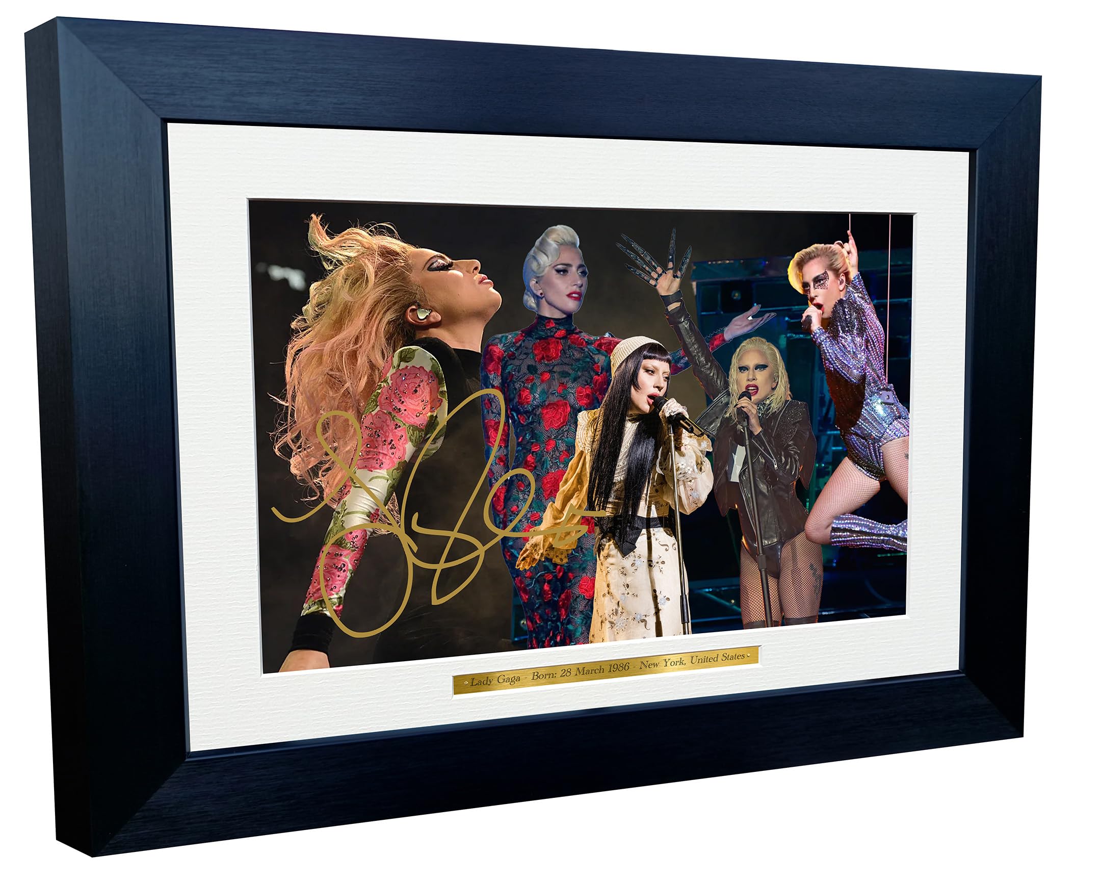 Kitbags & Lockers 12x8 A4 Signed Lady Gaga 2025 Celebration Popstar Pop Autographed Photo Photograph Picture Frame Poster Gift