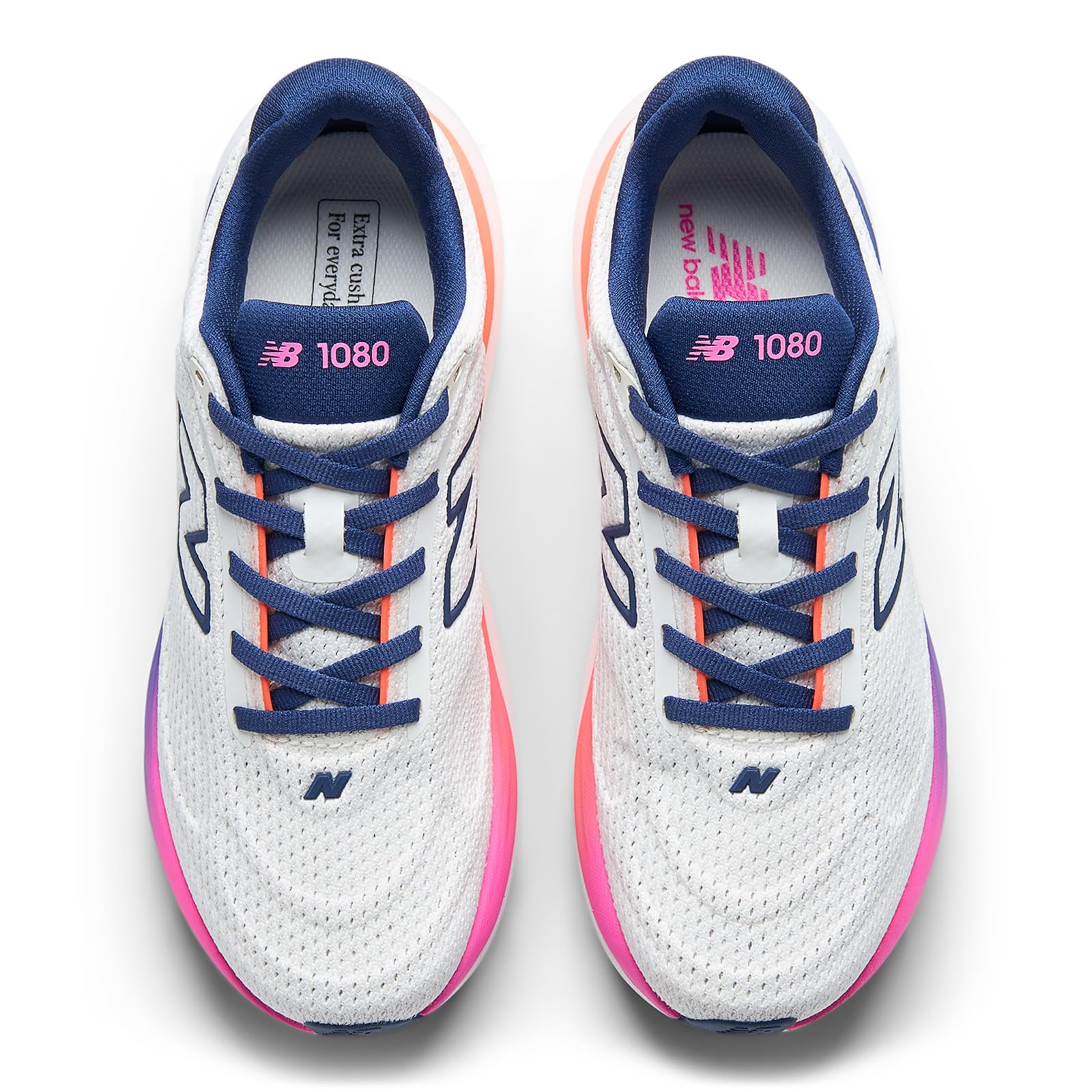 New Balance Fresh Foam X damskie buty do biegania, biało-granatowy, różowy, lekka i responsywna podeszwa środkowa Drop 6 mm, 206 g