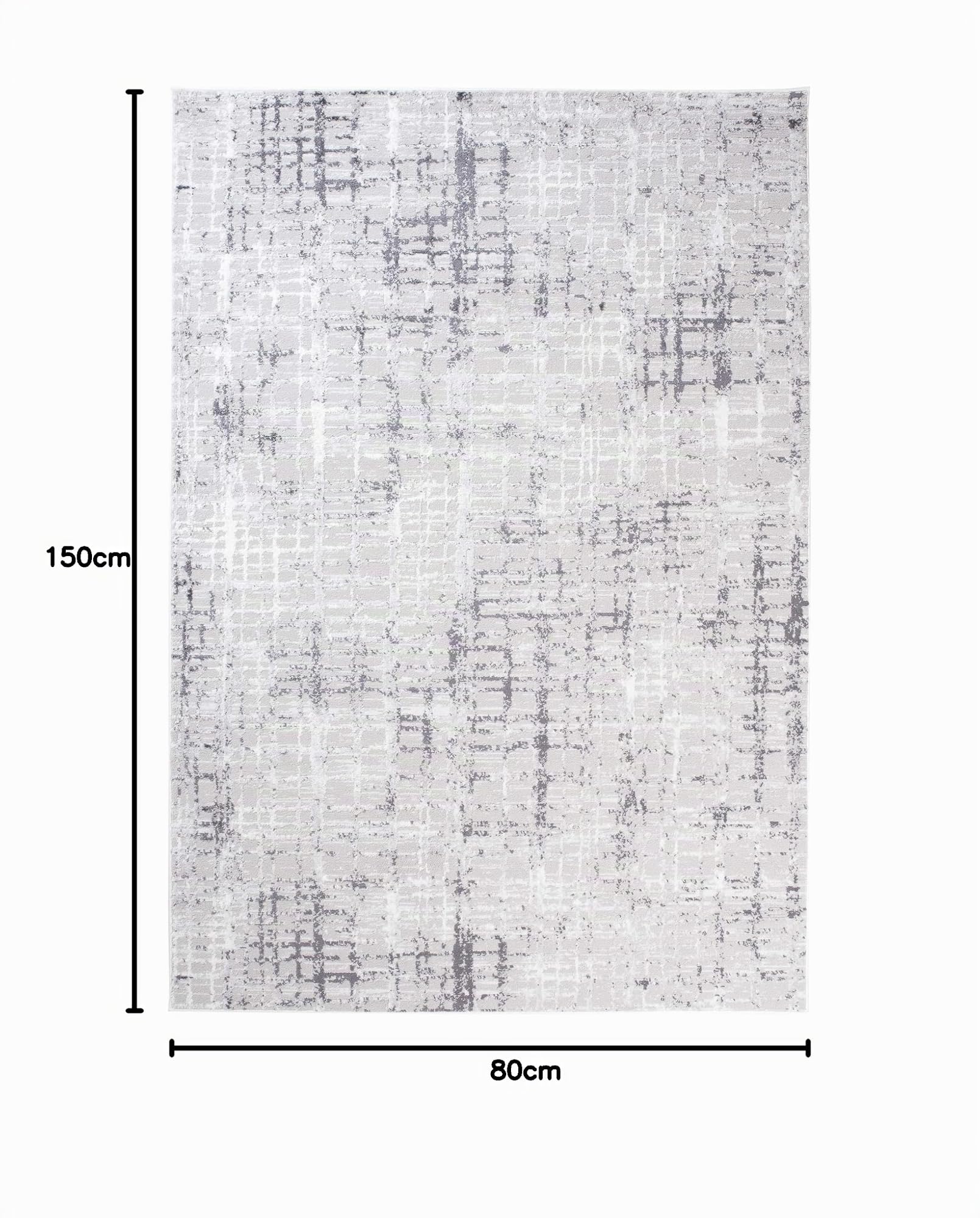 TAPISO Sky Tapis de Salon Chambre Salle à Manger Adulte Bureau Design Moderne Gris Foncé Blanc Vintage Moucheté Rayures Motif à Carreaux Poil Court Moelleux 80 x 150 cm