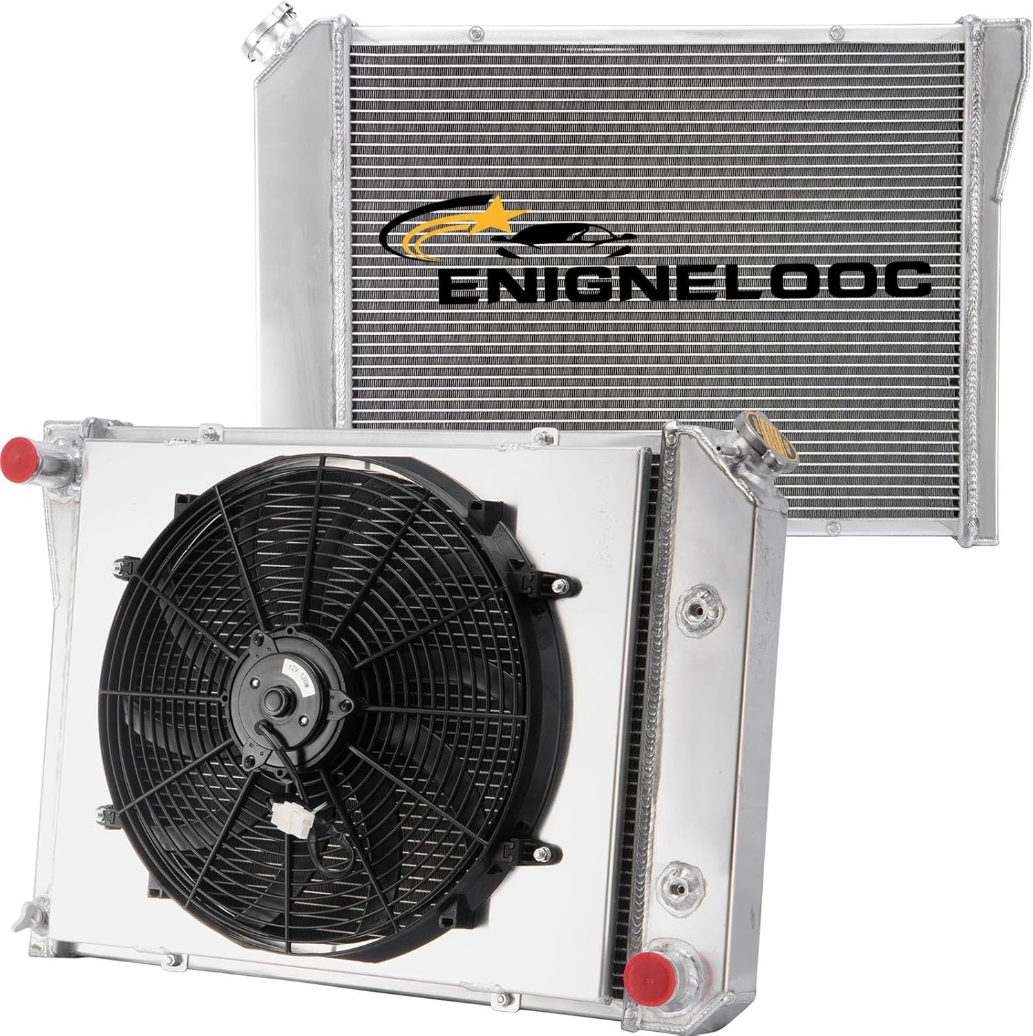 3 Row Core Radiator For 68-87 Chevy Oldsmobile Nova El Camino Camaro Chevelle Buick Pontiac Bonneville Pontiac Ventura Aluminum Radiators Shroud Fan