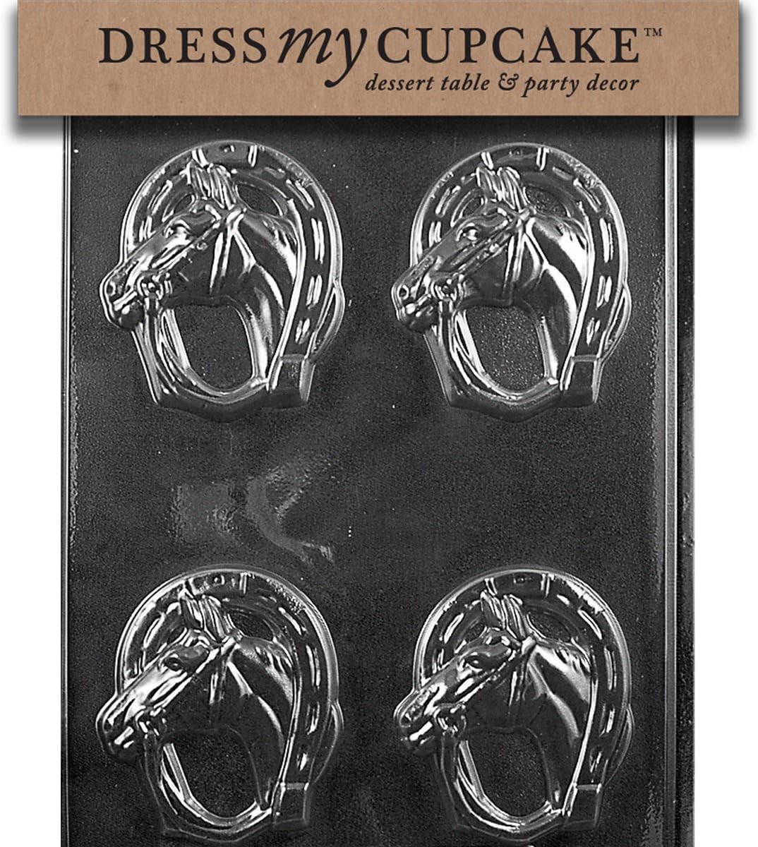 Dress My Cupcake DMCA131 Chocolate Candy Mould, Horseshoe with Hor