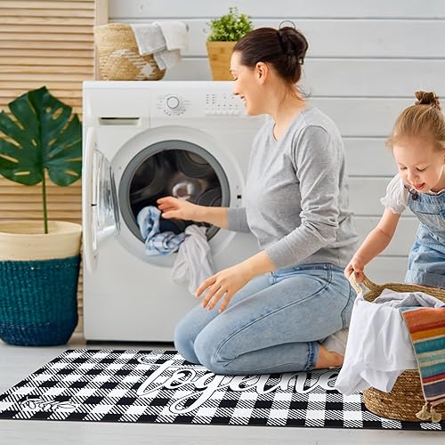 Miniatura 5 de WOBUBU Juego de 3 alfombras de cocina antideslizantes, lavables, juego de alfombrillas de goma para cocina del hogar, decoración del suelo de la