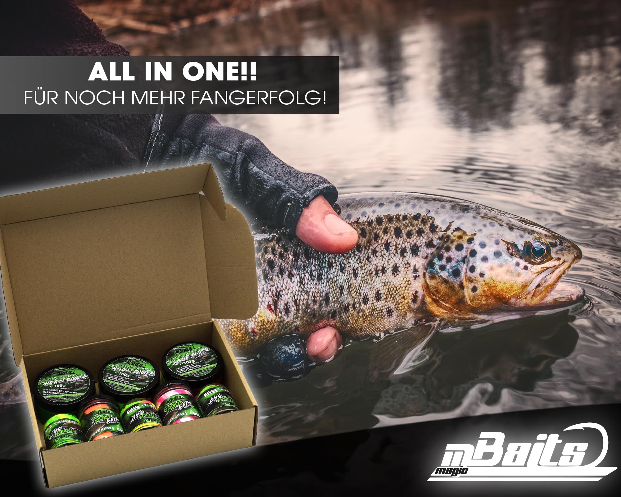 Magic Baits Pack de leurres pour truites Tout en un Set économique Pack économique de leurres pour truites Pâte à truite Appât pour pêche flottant enfonçant