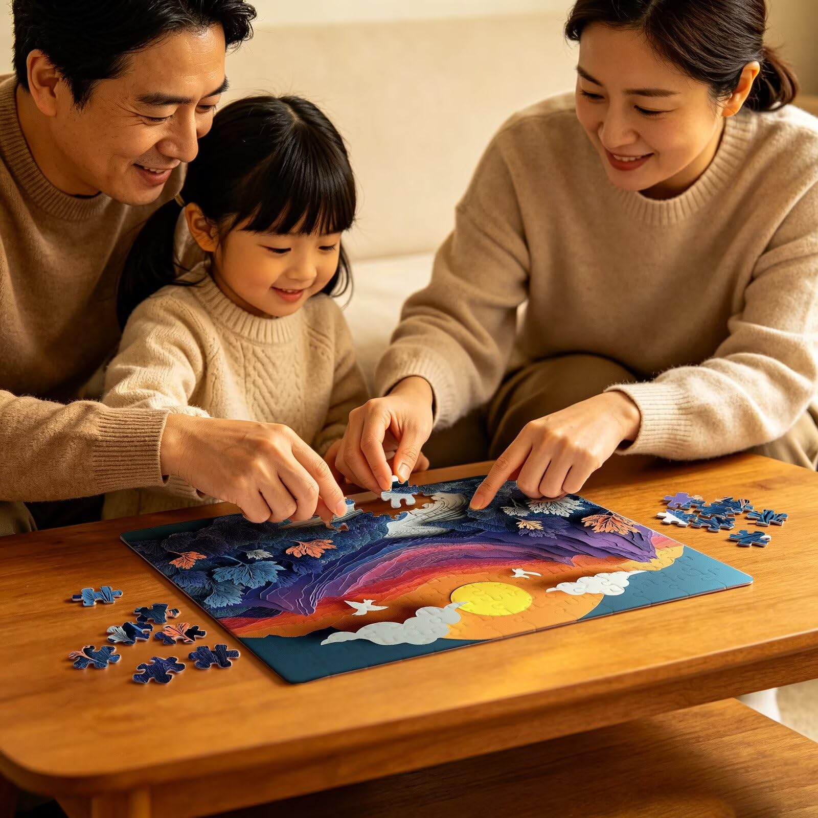 Puzzle abstrakcyjne pasmo górskie | Puzzle 3000 sztuk XL 122 x 81 cm | Trudne drewniane puzzle dla dorosłych | z wykwintnym pudełkiem do pakowania | Udekoruj całą rodzinę | Puzzle dla dorosłych W3H