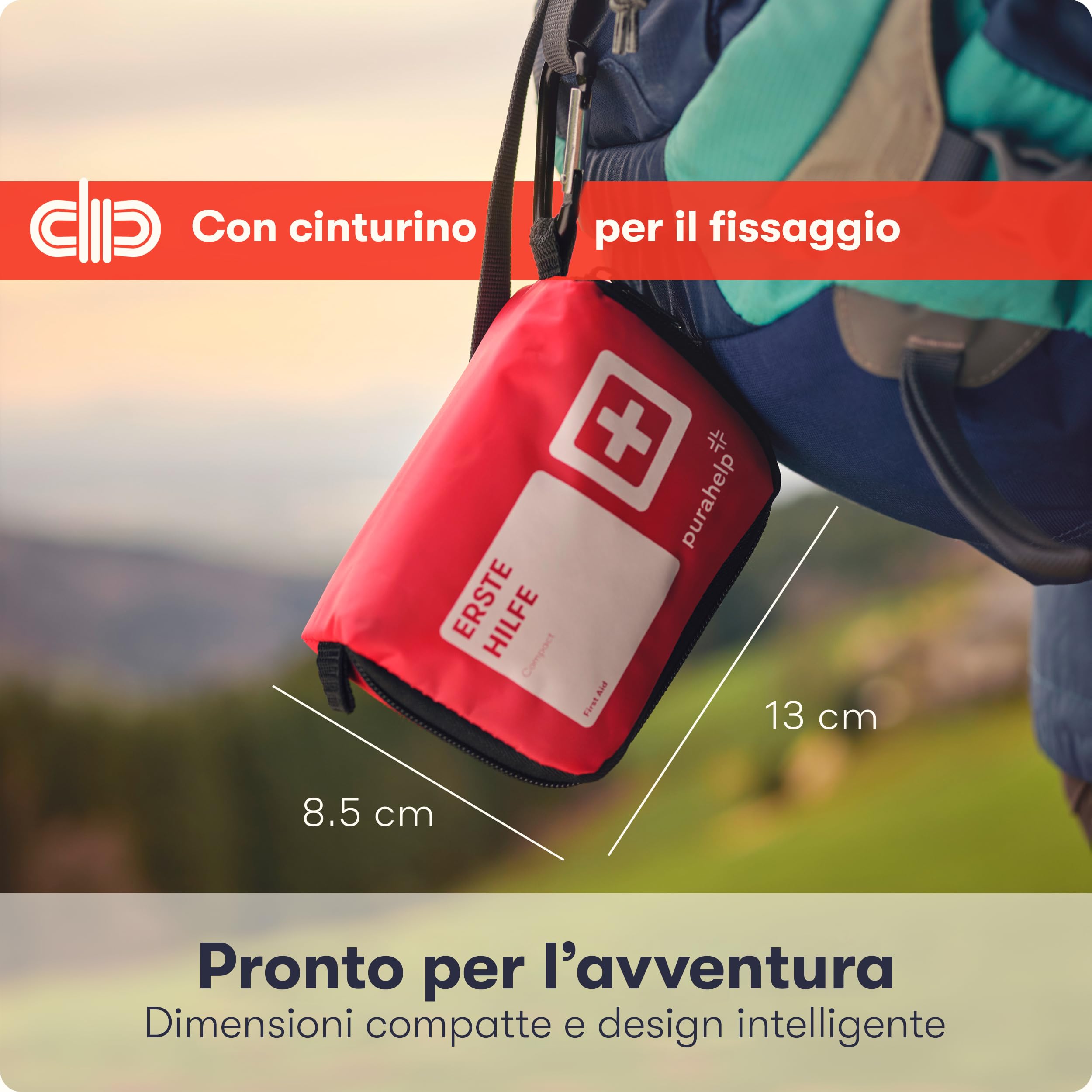 Mini Kit di Primo Soccorso - Compatto e Leggero - 51 Pezzi per Viaggio, All'aperto, Campeggio, Bicicletta - Kit di Primo Soccorso da Viaggio Farmacia da Viaggio Kit di Primo Soccorso All'aperto Kit di