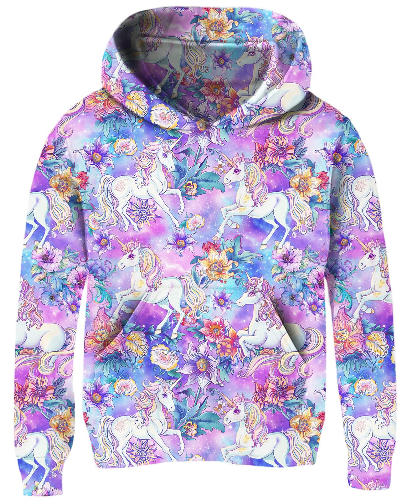 Ahegao Little Girl Pink Flowers Sweatshirt 3D Printed White Unicorm Hoodies Size 4 5 6 Years Pullover Sweatshirt Comfy Kids Hoody Shirts