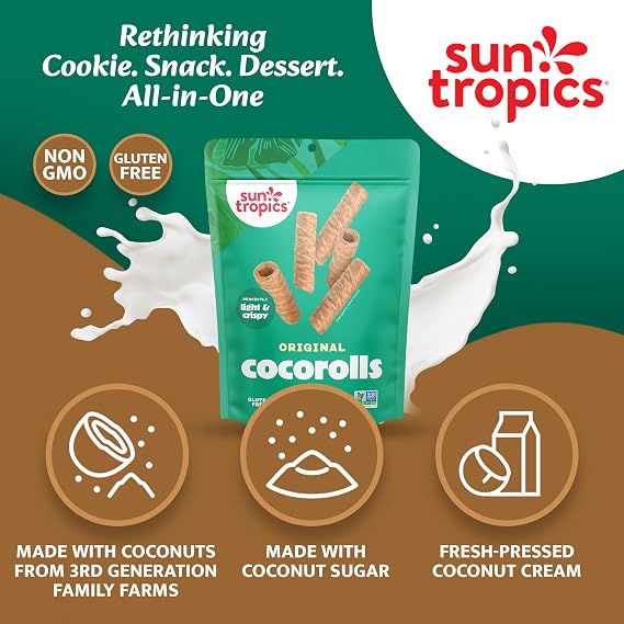 Sun Tropics, Coco Rolls Original, (Pack of 1) 4 Ounce