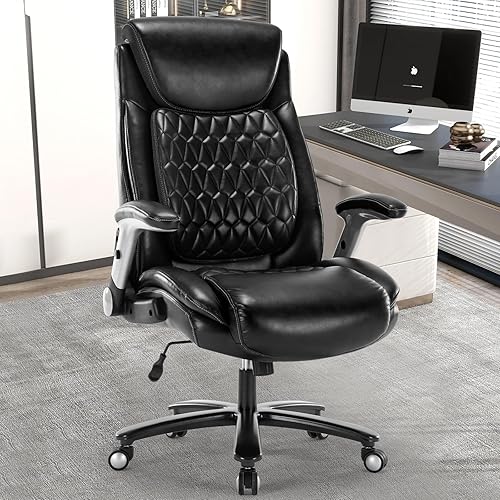 Silla de escritorio de oficina, silla de oficina grande y alta, silla de oficina de piel sintética, silla de computadora, silla de oficina ejecutiva