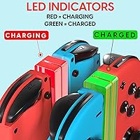 Vista 4 de TALK WORKS Charging Dock Station Compatible with Nintendo Switch Joy-Con + OLED - Charger Base, Remote Accessories Docking Station for 4 Controllers