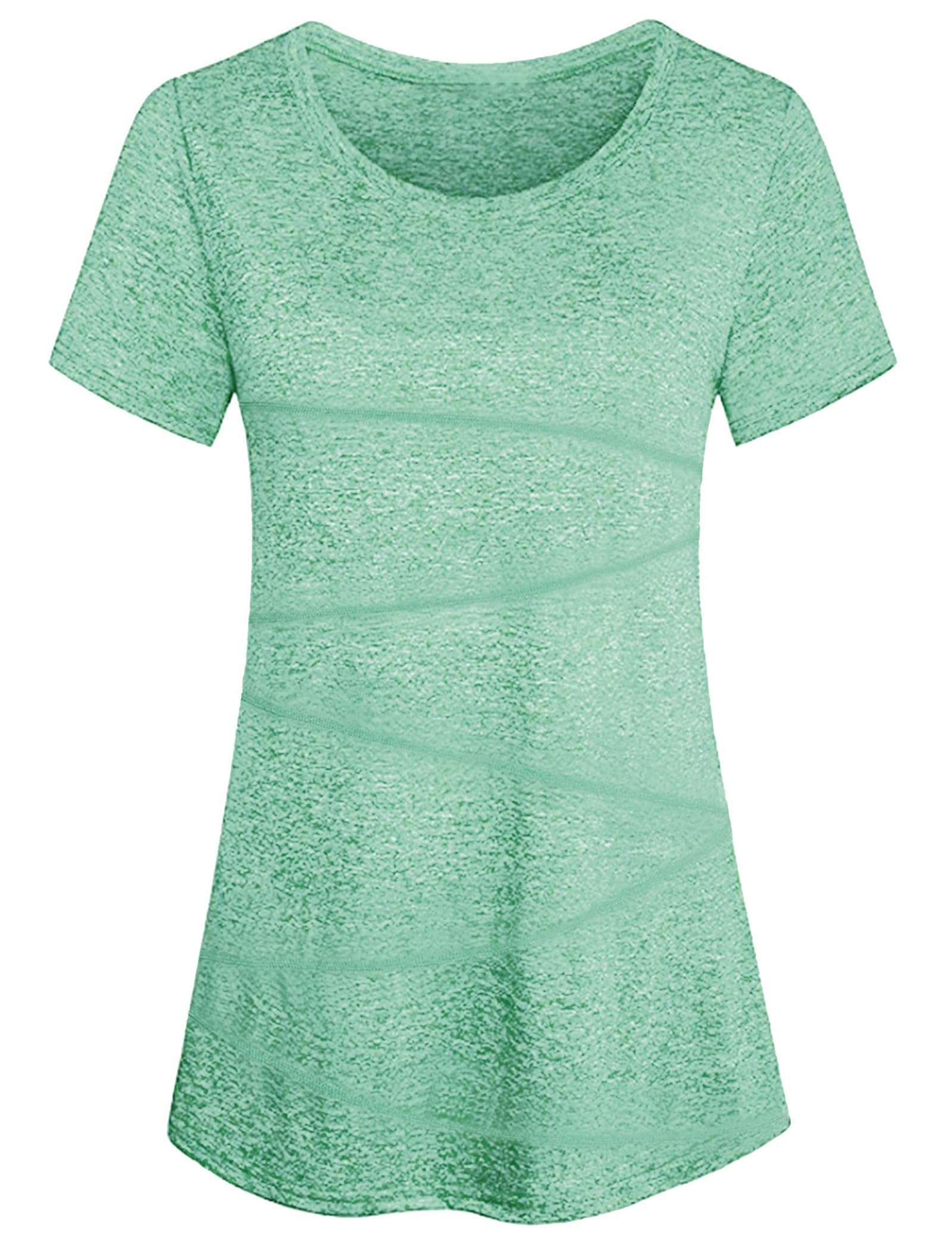 iClosam Camiseta Deporte Mujer Verano Secado Rápido Camisetas Deportivas Mujer Manga Corta Ropa Deportiva Top Transpirable y Suave para Correr, Fitness, Yoga, Pilat