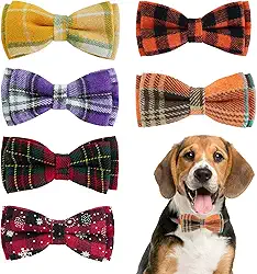 PAWCHIE Gravatas borboleta para cães de férias, 6 peças, gravatas borboleta fofas, acessórios para coleira de cuidados ajustáveis, gravatas borboleta para cães pequenos, médios e gatos, para festa