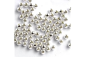 Tacool(TM) 100pcs Genuine 925 Sterling Silver Round Ball Beads for Jewelry Making Findings (2mm)
