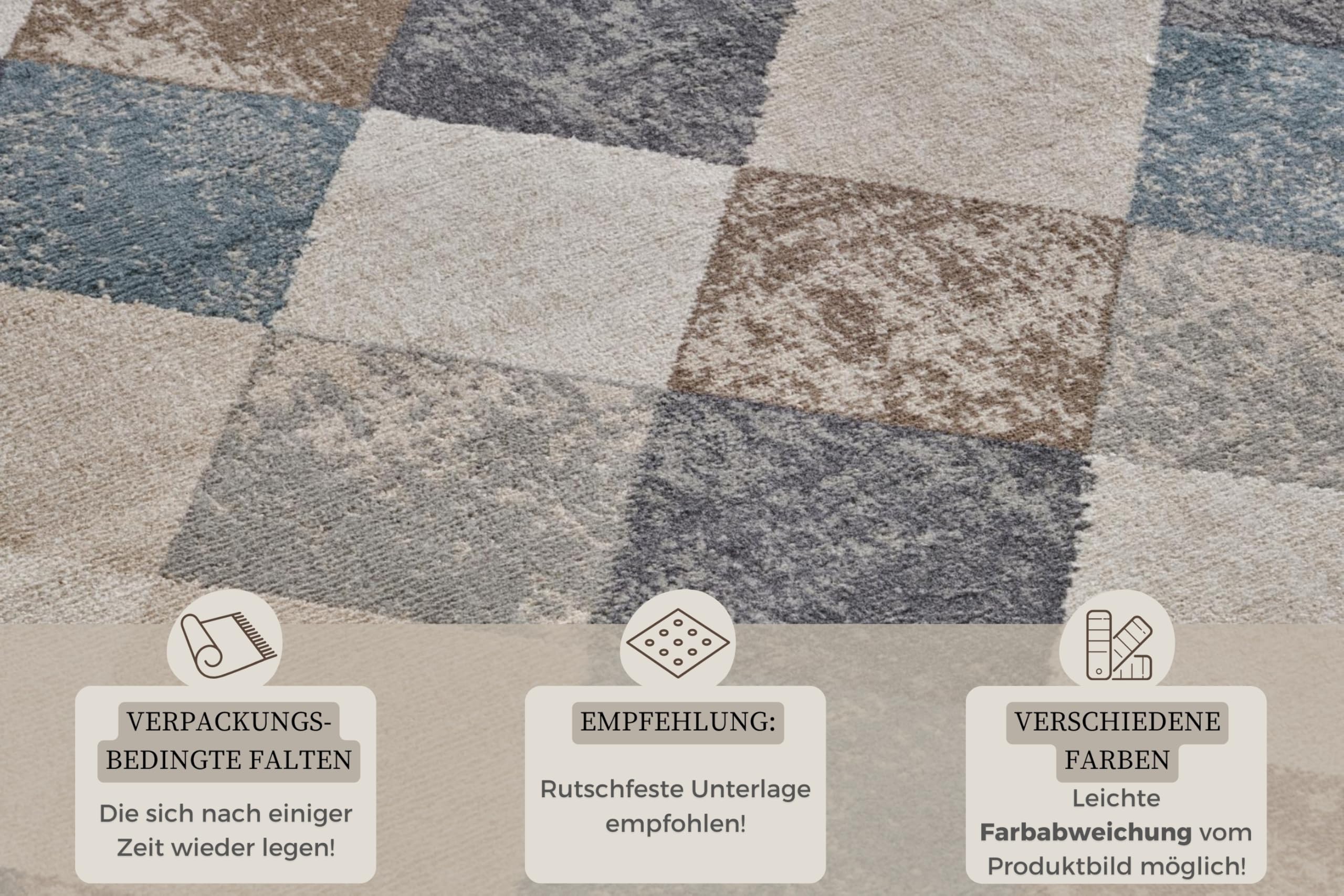 Hanse Home Bakke Designer Teppich Wohnzimmer – Kurzflor Modern, Geometrisches Rauten Muster, Flachgewebe Wohnzimmerteppich für Esszimmer, Kinderzimmer, Jugendzimmer, Flur, Küche – Creme, 160x235cm