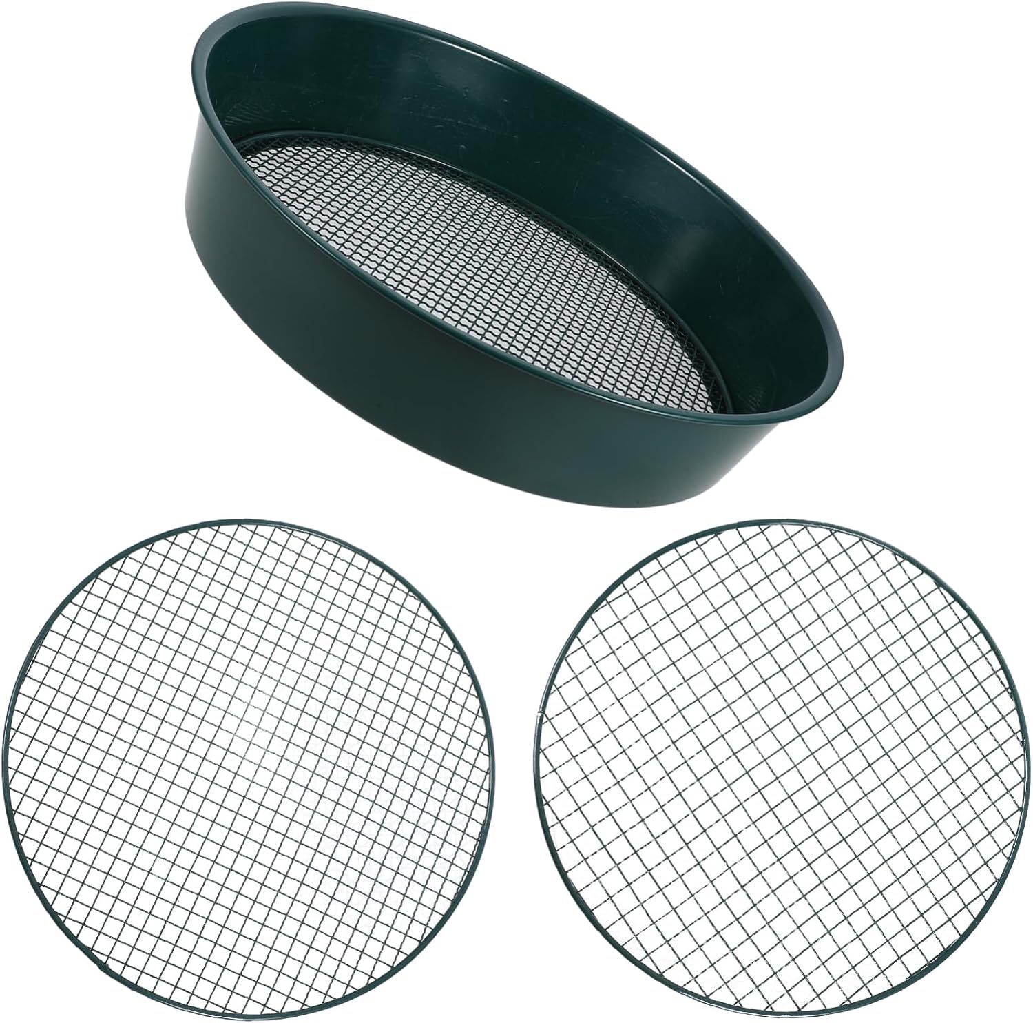 Sosoport 1set Metal Sifting Tool Versatile Garden Sifter Replaceable Mesh Screens for Soil Rocks and Compost Construction for Agricultural and Gardening Applications