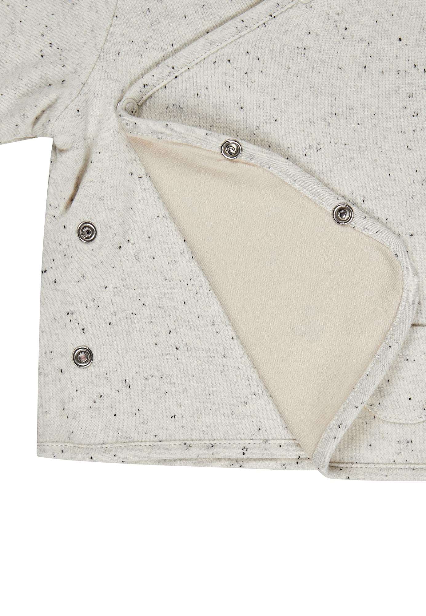 Sterntaler Baby Set Jacke & Hose 2-teilig – Unisex – Melange-Jersey mit Farbsprenkel – Wickeljacke seitlich zum Knöpfen & Hose mit elastischem Bund – Babybekleidung, Farbe Ecru – Größe 62