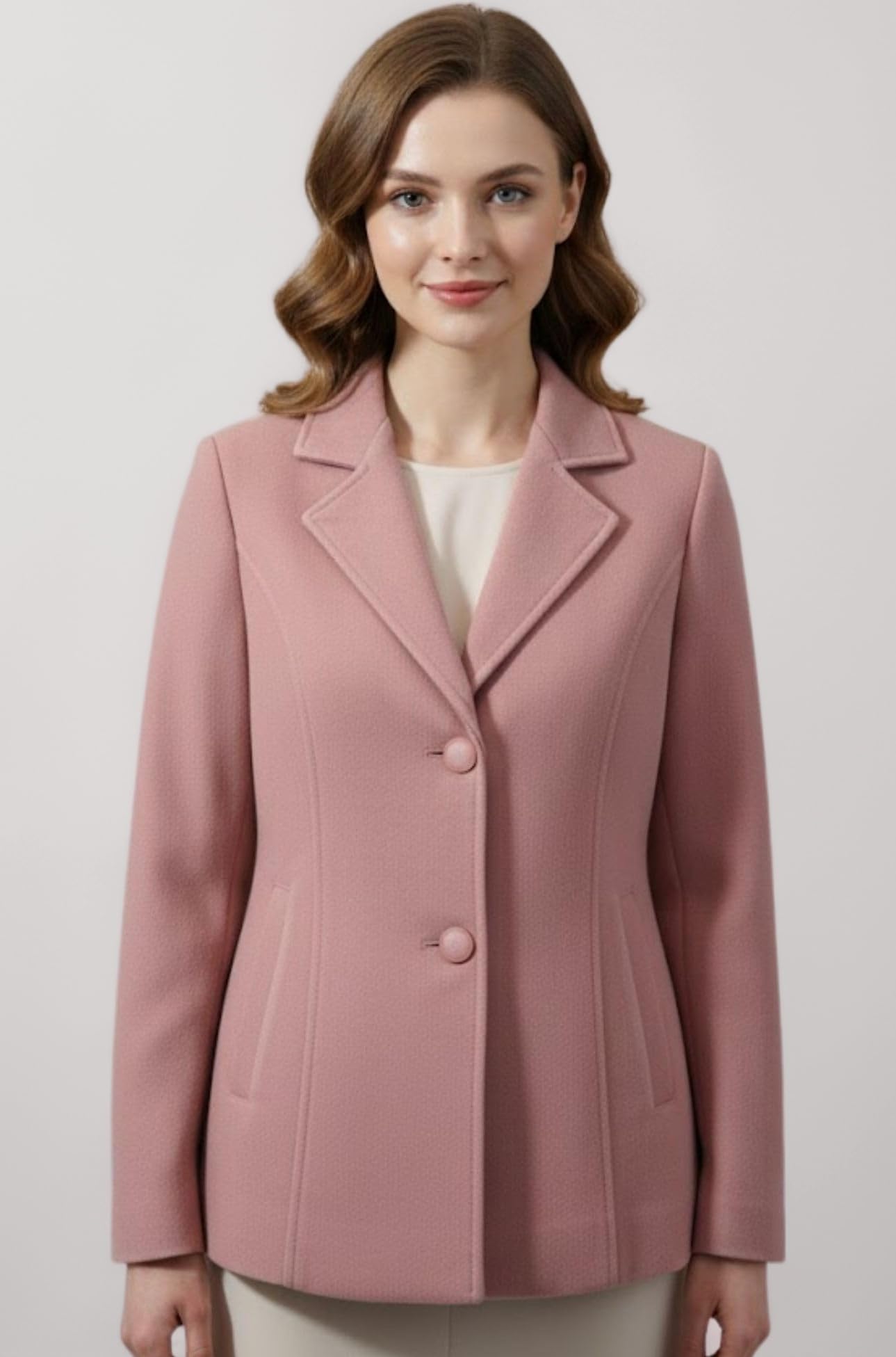 Women?s Solid Woolen Winter Blazer Stylish Regular Fit Jacket & Coat for Office & Casual Wear