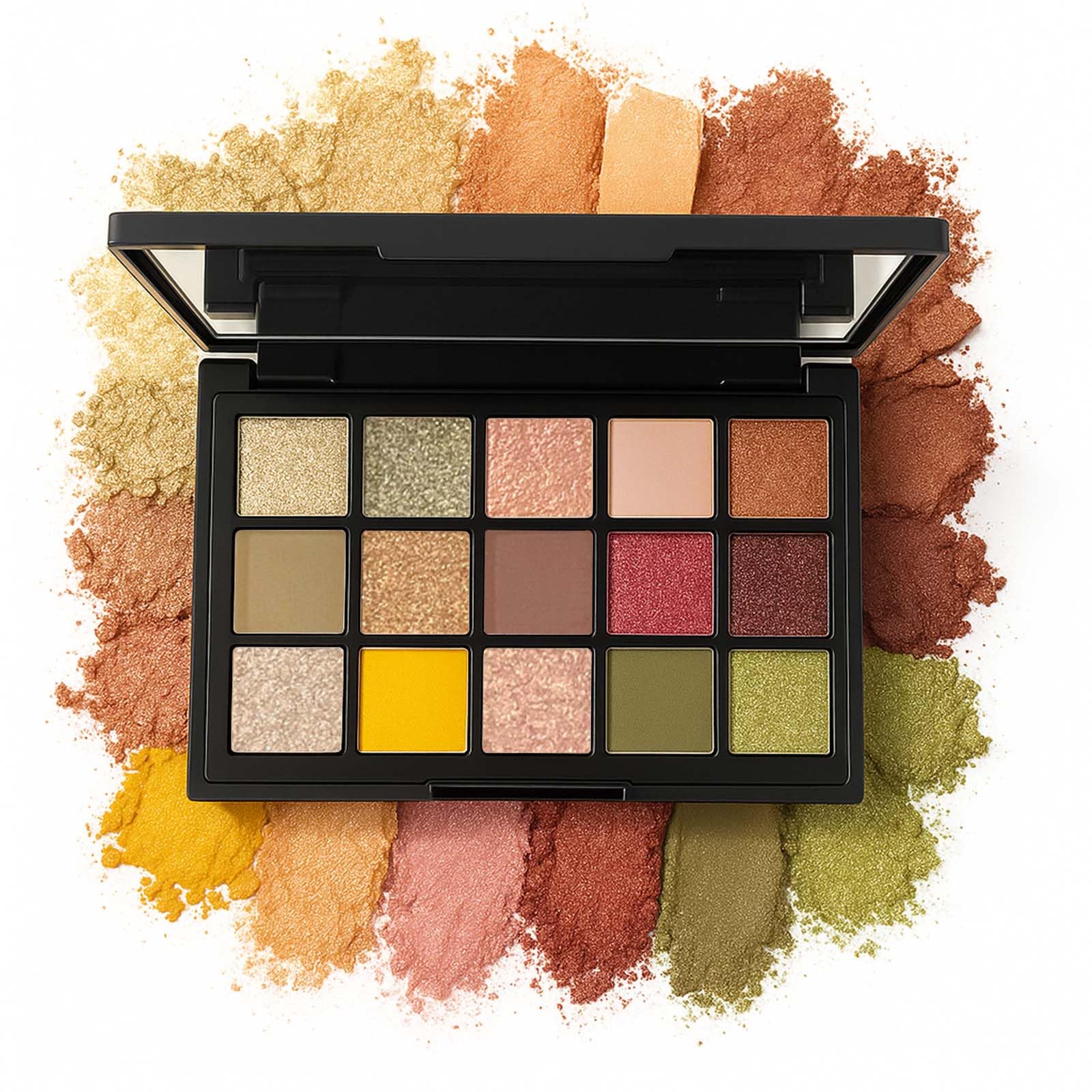 K'APEINE Palette de maquillage 15 couleurs de fard à paupières, couleurs mates, métallisées brillantes, haute pigmentation, ultra pailletée, formule longue tenue pour femme, quotidien, fêtes