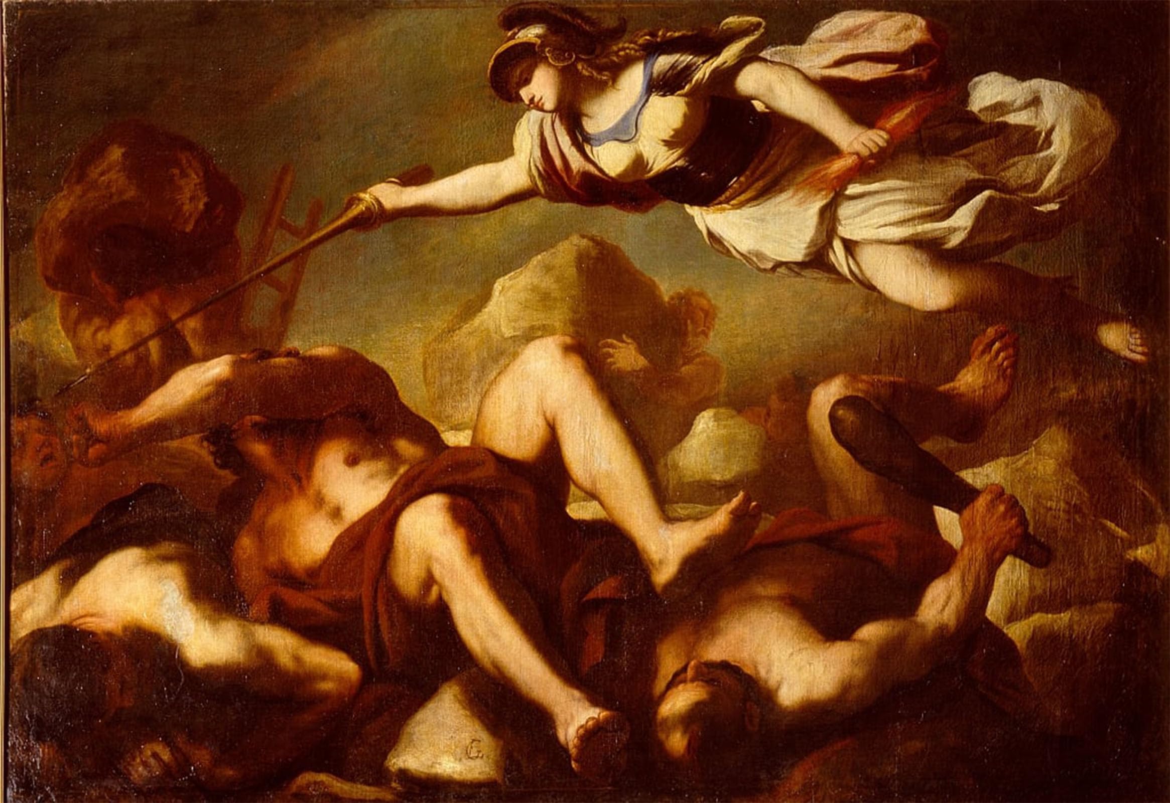 ARTXLXXBN Famous Painting Art Wall Decor Abstract Art Picture Minerva in the Fight Against Gigantes by Famous Artist Animal Pictures for Home Decor 60x90cm