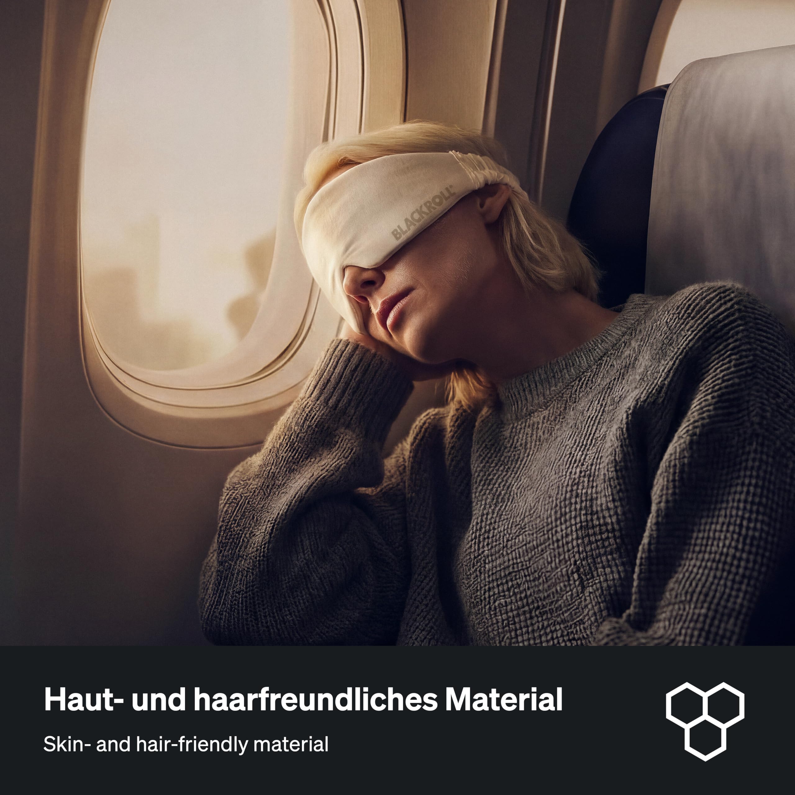 BLACKROLL® Antifaz para dormir de TENCEL™ Lyocell y viscosa Celliant con cierre de , sin presión, extra suave, incluye tapones reutilizables, lavable a 30 °C