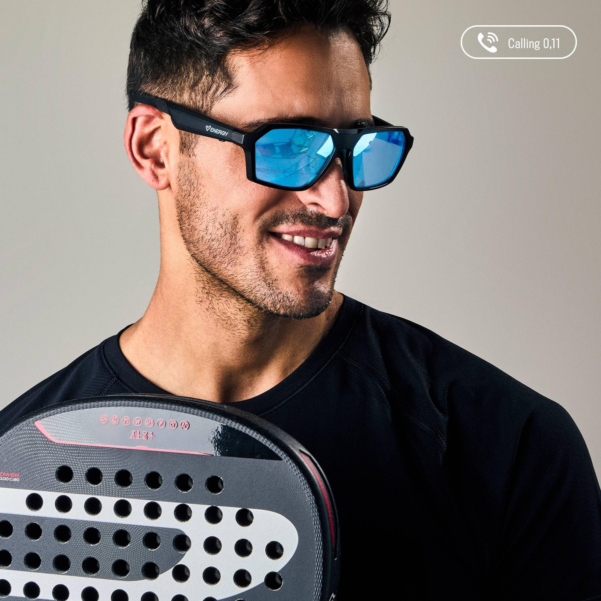 Energy Sistem FlowBeat Music Sunglasses Lunettes de soleil de sport avec son (connexion Bluetooth/verres avec protection UV400+ / microphone intégré/certifié IPX5)