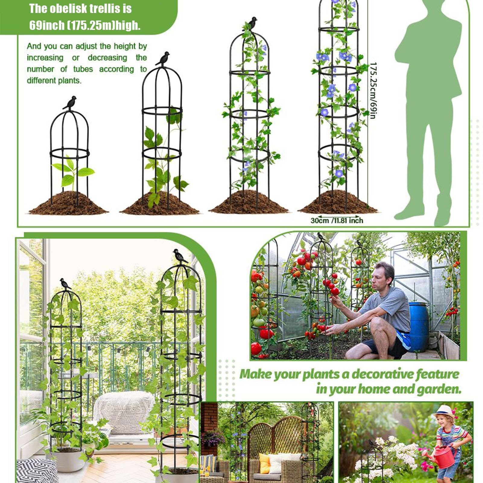 Kratka Do Roślin Doniczkowych Regulowana Metalowa Podpora 175 Cm Odporna Na | Podpora do pnączy Dla Pnączy Kwiatów Pomidorów Róż Wewnątrz Na Balkon Taras Patio Ganek